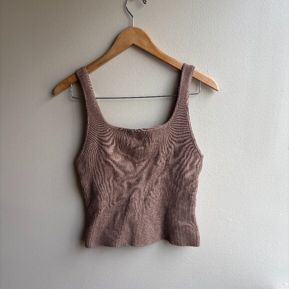 Babaton Ribbed Tan Tank - Picture 1 of 2